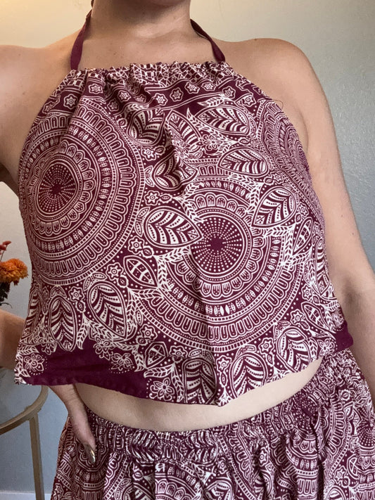 Maroon Abundant Halter Top