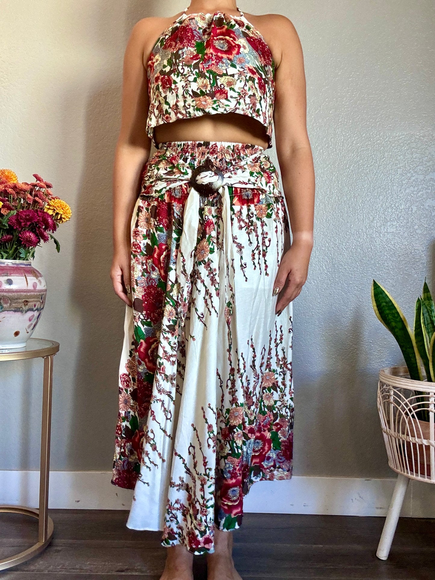 Beige Merry Skirt / Dress with Coconut Shell