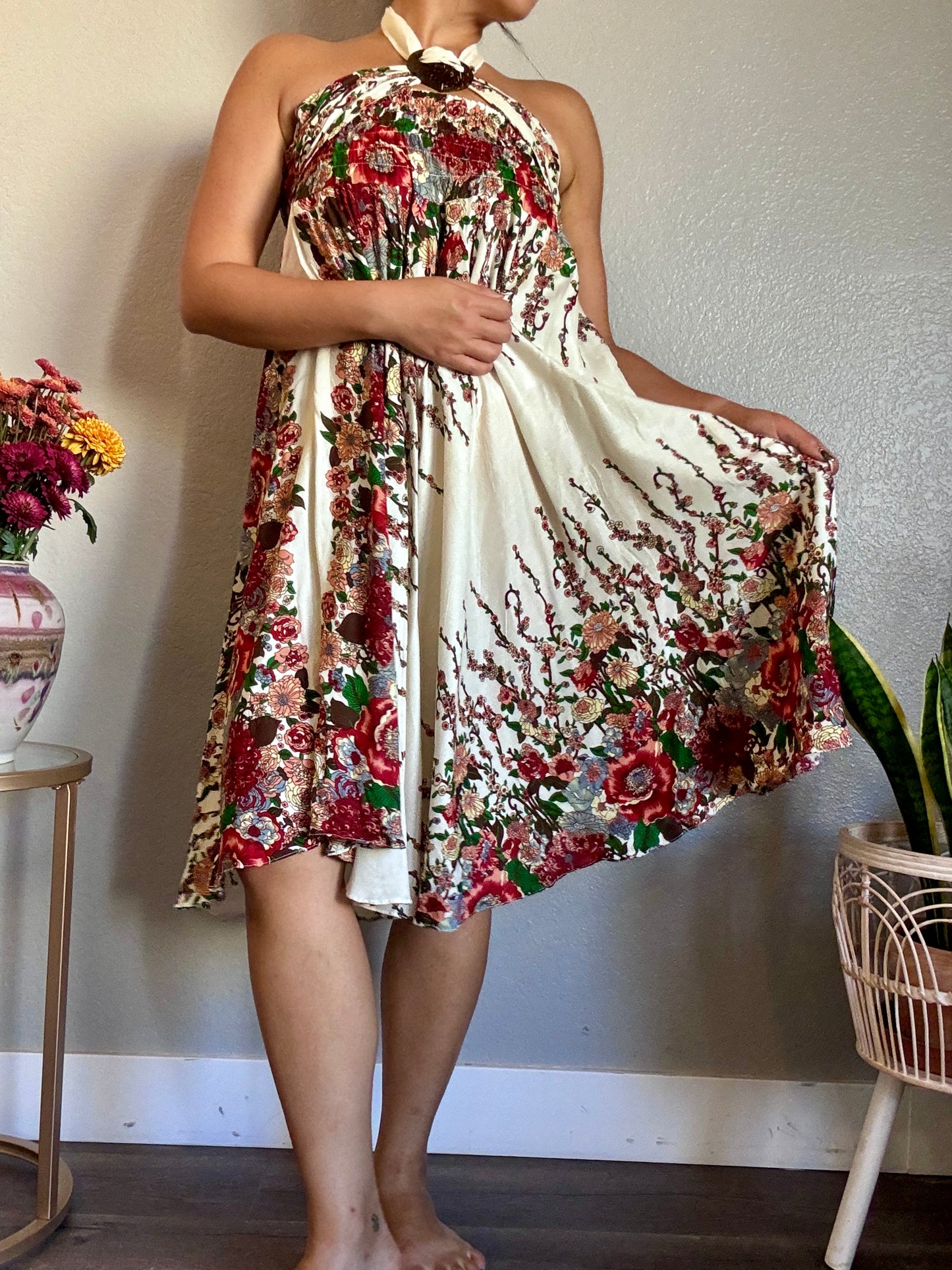 Beige Merry Skirt / Dress with Coconut Shell