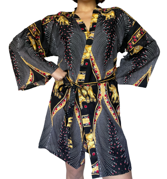Golden Elephants Kimono Robes x