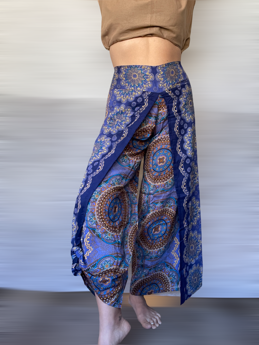 Blue Mandala Wrap Around Harem Pants